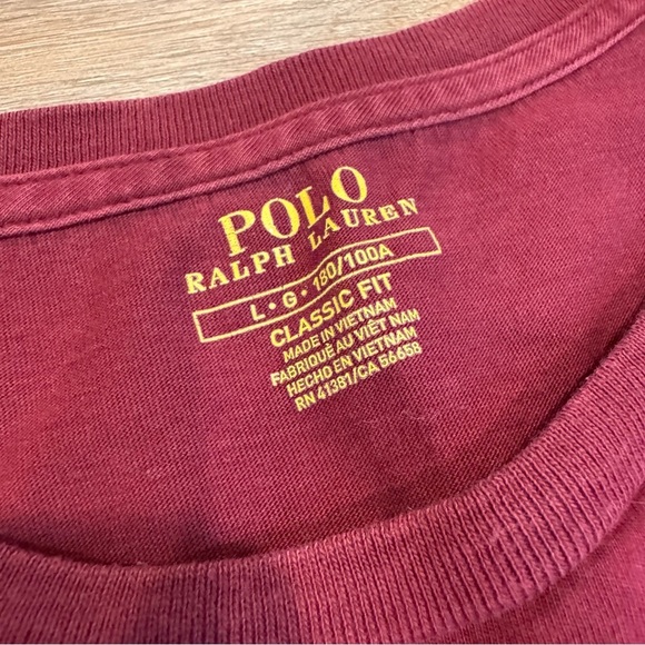 Ralph Lauren Polo Men’s Merlot Tee T-Shirt Large - Picture 3 of 5
